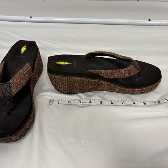 Volatile Brown‎ Platform Wedge Flip Flops - Picture 8 of 8